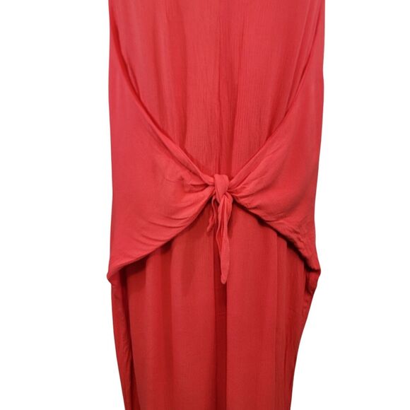 Mara Hoffman Swim Jumpsuit Small Orange Wide Leg Tie Front V-neck Beachy - Picture 4 of 8